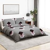  Set posteljine za poplun sivi 140 x 200 cm pamučni200x200 | shoptok.hr