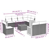  9-dijelni set vrtnih sofa s jastucima bež od poliratana | shoptok.hr