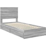  Krevet s od storage Siva Sonoma 90 x 200 cm Konstruirano drvo | shoptok.hr