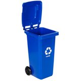  Set od 4 kante za otpad, 4 × 120 L, plava, zelena, žuta i crna, za papir, staklo, plastiku i miješani otpad, s gumenim kotačima | shoptok.hr