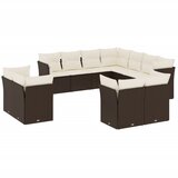  11-dijelni set vrtnih sofa od poliratana s jastucima smeđi | shoptok.hr
