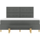Box Spring Krevet s madracem i klupom Tamno siva 180x200 cm | shoptok.hr