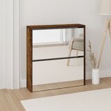 vidaXL Omarica za čevlje z ogledalom 2-nadstropna hrast 63x17x67 cm Cene