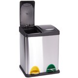 Msv Željezna kanta za smeće 2x8 l za odvojeni otpad/s pedalom u mat srebrnoj boji Tri Selectif – | shoptok.hr