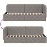  Kutni okvir kreveta s uzglavljem Sivo-smeđa 80 x 200 cm tkanina | shoptok.hr