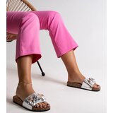 Gemre Silver flip-flops with a bow and a bear Segan | Shoptok.si