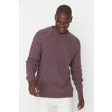 Trendyol Dried Rose Men Regular Fit Crew Neck Knitted Detailed Knitwear Sweater | shoptok.hr