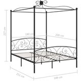  Za krevet s nadstrešnicom crni metalni 180 x 200 cm | shoptok.hr