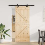 vidaXL Klizna vrata s priborom za montažu 85 x 210 cm masivna borovina | shoptok.hr
