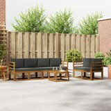  Set vanjskih sofa s jastukom 7 pcs Prirodna i antracit | shoptok.hr