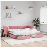 vidaXL Izvlečna dnevna postelja s predali roza 80x200 cm žam Cene