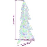 vidaXL Božićno drvce s 160 LED svjetlima Šareni 150 cm Akril | shoptok.hr