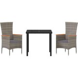  Vrtni set za objed 3 kom. Siva Čelik s prahom premazan | shoptok.hr