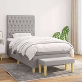 Box spring krevet s madracem svjetlosivi 90x190 cm od tkanine Cijene