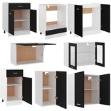  8-dijelni set kuhinjskih ormarića crni od iverice | shoptok.hr