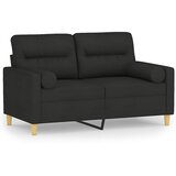  Dvosjed s ukrasnim jastucima crni 120 cm od tkanine | shoptok.hr