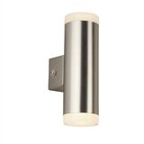 Searchlight Outdoor Integrirana LED zunanja stenska svetilka z 2 lučema, satenasto srebrna, IP44, (22100654) | Shoptok.si