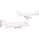 vidaXL Stenske police s prečkami 2 kosa sonoma hrast 80x16x14 cm | Shoptok.si