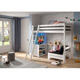Vipack Bijeli podignuti dječji krevet od masivnog bora s prostorom za odlaganje 90x200 cm PINO – | shoptok.hr