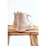 Boto Children's Leather Boots With Zipper Beige Omua | Shoptok.si