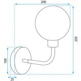 Toolight Zidna Svjetiljka APP1301-1W Crna Zlato | shoptok.hr