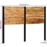 vidaXL Naglavna deska 140 cm trden akacijev les in železo | Shoptok.si