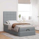  Otomanski okvir kreveta s madraca svijetlosivi 90x190cm tkanine | shoptok.hr