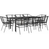  Vrtni blagovaonski set od 9 dijelova crni poliratan staklo - Crna 200 x 100 x 74 cm 8 | shoptok.hr