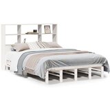 vidaXL Krevet s regalom za knjige bez madraca bijeli 140x190cm od drva | shoptok.hr