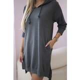 Kesi Dress with a hood and a longer graphite back | shoptok.hr