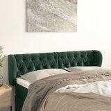  Uzglavlje s ušima tamnozeleno 163x23x78/88 cm baršunasto | shoptok.hr