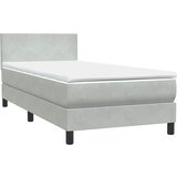 Box Spring krevet s madracem svijetlo sivi 80x220 cm samt | shoptok.hr