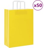  Papirnate vrećice 50 kom s ručkama žute 26x12x35 cm | shoptok.hr
