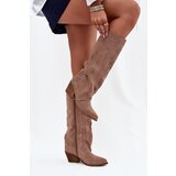 Boto Women's cowboy boots with zipper beige Isalina | shoptok.hr