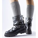 Gemre Black and gray snow boots with a drawstring Eagleville | Shoptok.si