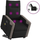vidaXL Električni masažni naslanjač s funkcijo vstajanja črn, (21824411) | Shoptok.si