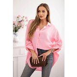 Kesi Włoski Cotton muslin shirt Plus Size candy pink | Shoptok.si