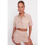 Trendyol Beige Pocket Detailed Bottom-Top Set Cene