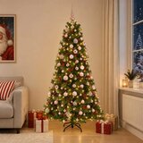  Umjetno božićno drvce s kuglicom 210 cm 300 LED lampica - 210 cm s LED-ima i ružičastim lopticama | shoptok.hr
