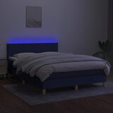  box spring s madracem LED plavi 140x200 cm od tkanine | shoptok.hr