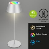 BRILO LED RGB punjiva stona dodirna lampa KIKI LED/2,6W/5V IP44 2600 mAh srebrna | Eponuda.com