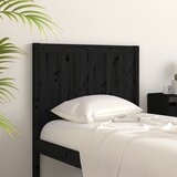  Uzglavlje za krevet crno 95,5 x 4 x 100 cm od masivne borovine | shoptok.hr