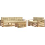  Set vanjskih sofa 6 kom. Bijela i bež | Shoptok.si