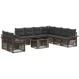  Sjedeća garnitura za vrt 10 kom. Siva i tamno siva poliratan 100 x 55 x 73 cm | Shoptok.si