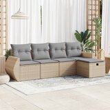 Maison Chic Seti vrtnega pohištva - Vrtna garnitura - Vrtni pohištvo set 5-delna z blazinami bež poli ratan, (21815146) | Shoptok.si