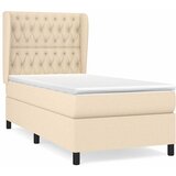  Krevet s oprugama i madracem krem 90 x 200 cm od tkanine | shoptok.hr