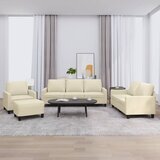  4-dijelni set sofa s jastucima krem od umjetne kože | shoptok.hr