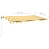  Samostojeća tenda na ručno uvlačenje 600 x 350 cm žuto-bijela | shoptok.hr