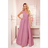 Numoco Long dress with neckline and tie | shoptok.hr