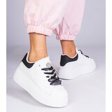Gemre White sneakers with black insert and stiletto with rhinestones Floura | Shoptok.si